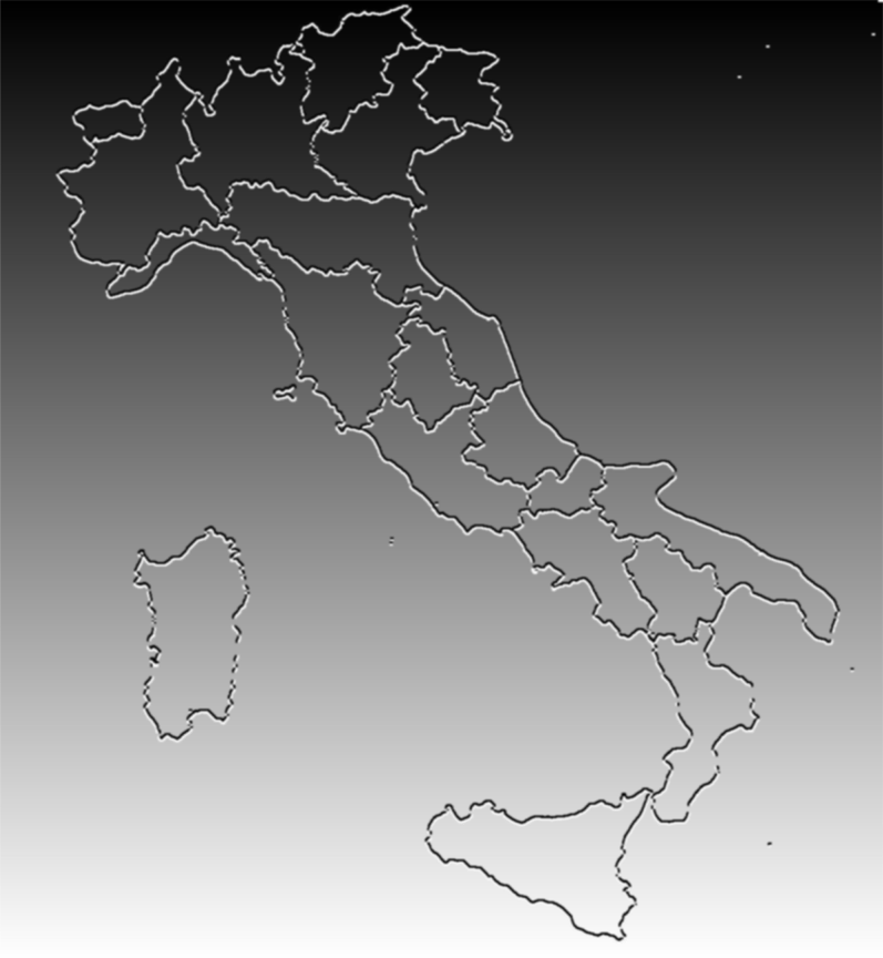 L'Italia in rilievo